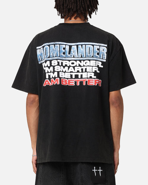 73Studio X The Boys Homelander Vintage T-Shirt Black Acidwash
