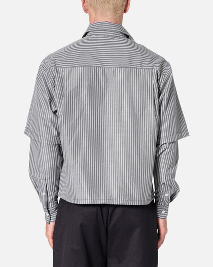 MNML Double Layer Pinstripe Shirt Black