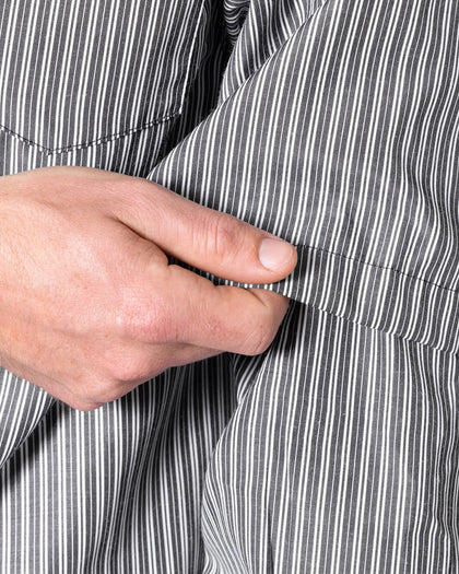 MNML Double Layer Pinstripe Shirt Black