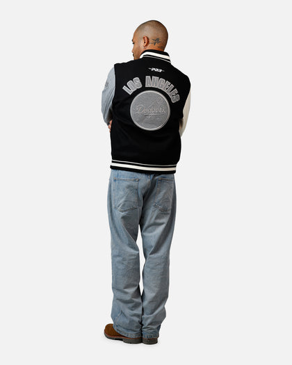 Pro Standard Los Angeles Dodgers Reverse French Terry Wool Varsity Jacket Black/Grey