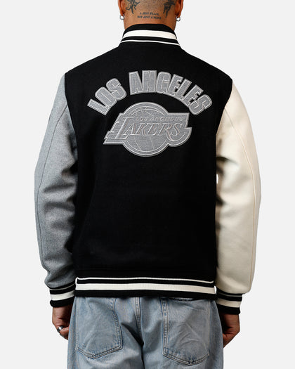 Pro Standard Los Angeles Lakers Reverse French Terry Wool Varsity Jacket Black/Grey