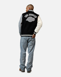 Pro Standard Los Angeles Lakers Reverse French Terry Wool Varsity Jacket Black/Grey