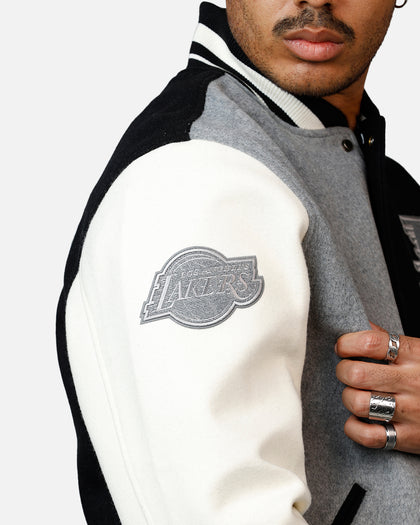 Pro Standard Los Angeles Lakers Reverse French Terry Wool Varsity Jacket Black/Grey