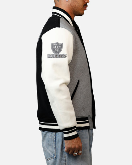 Pro Standard Las Vegas Raiders Reverse French Terry Wool Varsity Jacket Black/Grey