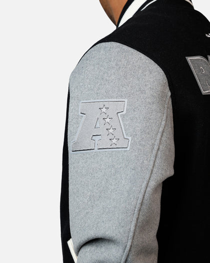 Pro Standard Las Vegas Raiders Reverse French Terry Wool Varsity Jacket Black/Grey