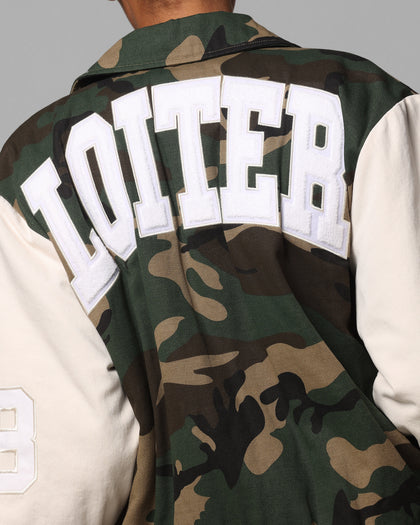 Loiter Star Child Varsity Jacket Woodland Camo