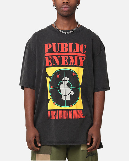 Public Enemy Hold Us Back T-Shirt Washed Black