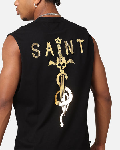 Saint Morta Daggers Oversized Muscle T-Shirt Black/Gold