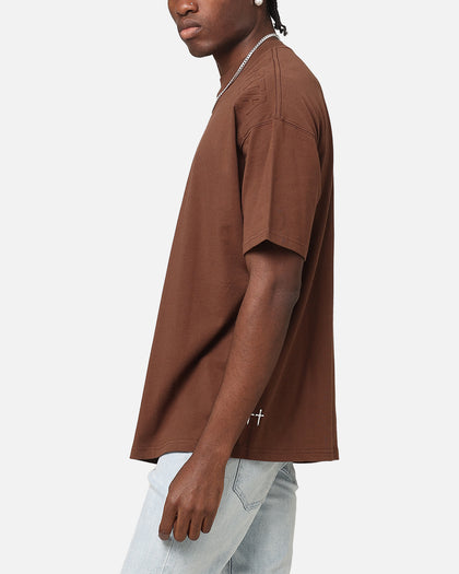 Saint Morta Emboss Boxy T-Shirt Dark Brown