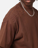 Saint Morta Emboss Boxy T-Shirt Dark Brown