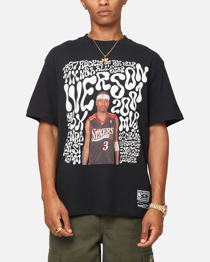 Mitchell & Ness Philadelphia 76ers Allen Iverson Player Abstract T-Shirt Faded Black