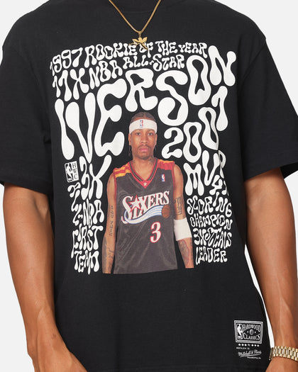 Mitchell & Ness Philadelphia 76ers Allen Iverson Player Abstract T-Shirt Faded Black