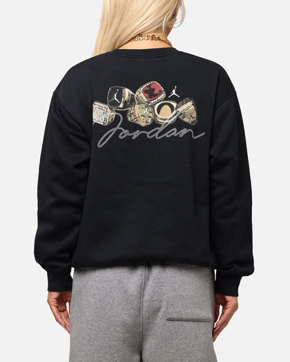 Jordan Women's Jumpman Brooklyn Fleece Graphic Crewneck Black/Sail