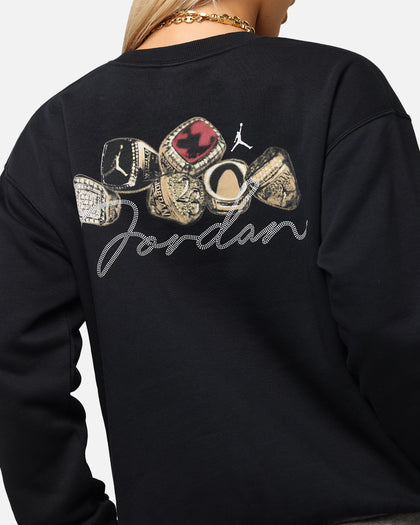 Jordan Women's Jumpman Brooklyn Fleece Graphic Crewneck Black/Sail
