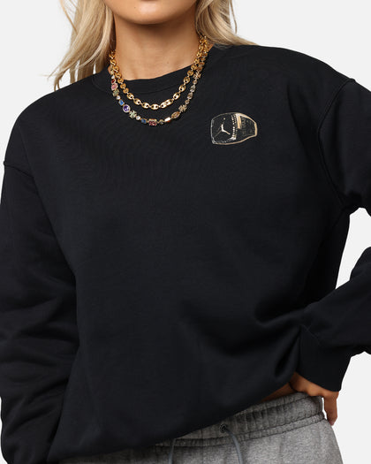 Jordan Women's Jumpman Brooklyn Fleece Graphic Crewneck Black/Sail