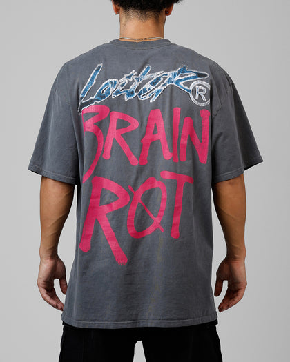 Loiter Brain Rot Vintage T-Shirt Charcoal