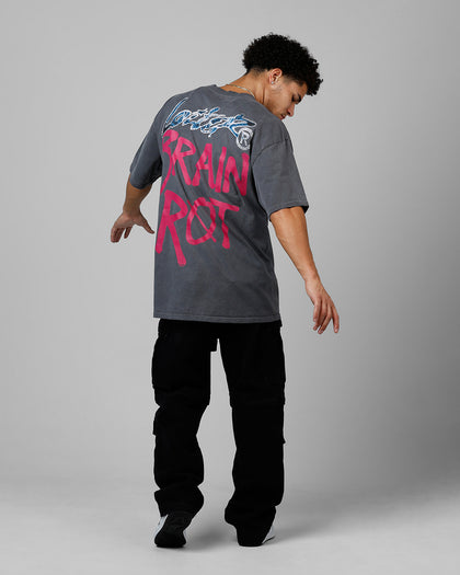 Loiter Brain Rot Vintage T-Shirt Charcoal
