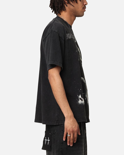 Goat Crew X House Of The Dragons Fire Vintage T-Shirt Black Acidwash