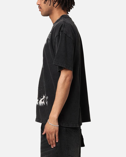 Goat Crew X House Of The Dragons Fire Vintage T-Shirt Black Acidwash