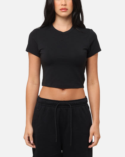 Nike Women's Sportswear Chill Knit Crop T-Shirt Black/Black