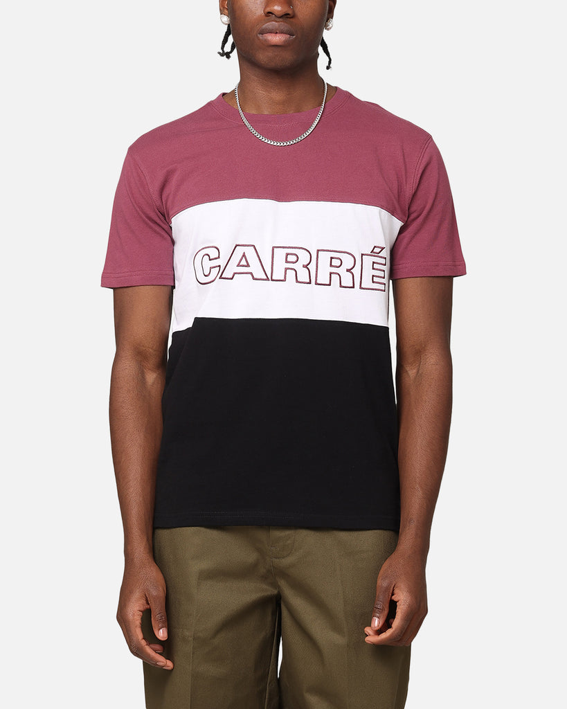 Carre Boost Panel T-Shirt Maroon/White/Black | Culture Kings
