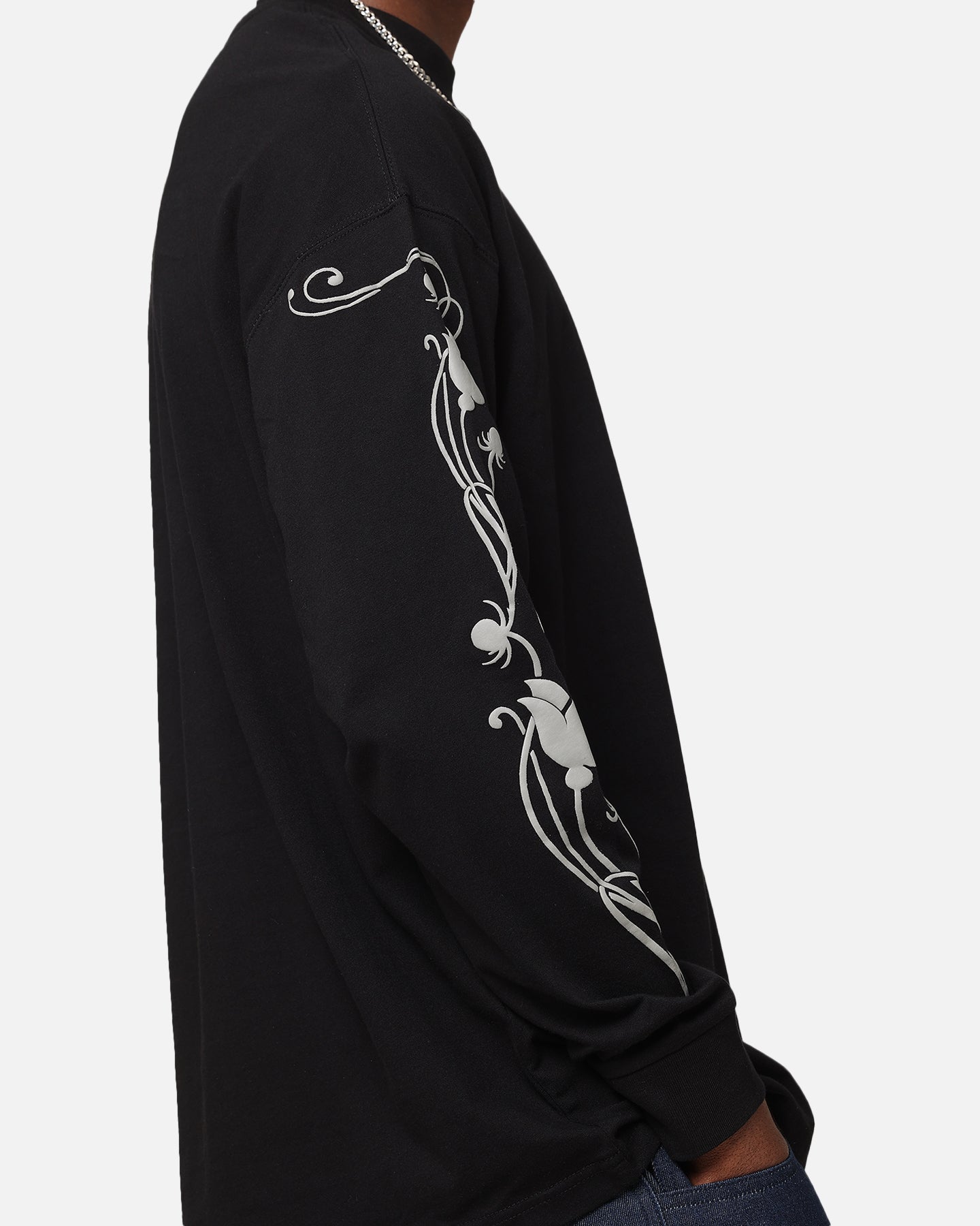 Carre Floral Oversized Long Sleeve T-Shirt Black | Culture Kings