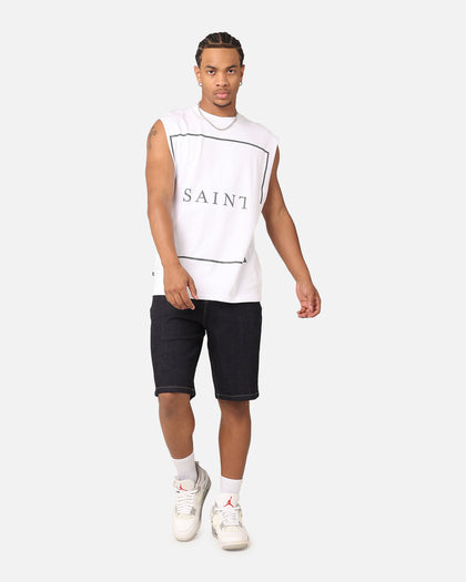 Saint Morta Division Oversized Muscle T-Shirt White/Black