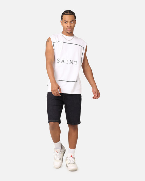 Saint Morta Division Oversized Muscle T-Shirt White/Black