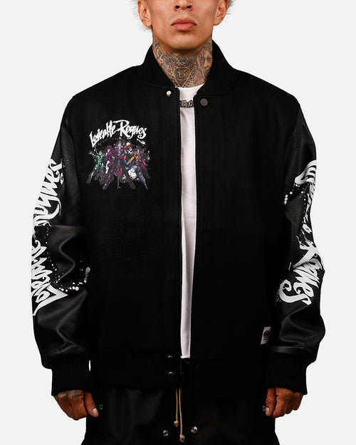 Freeze Max DC Batman Rogues 'Troublemakers' Varsity Jacket Black