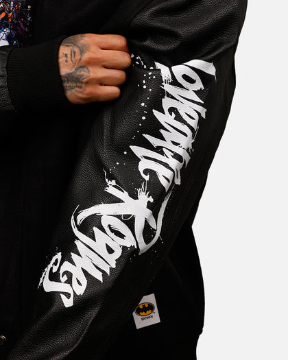 Freeze Max DC Batman Rogues 'Troublemakers' Varsity Jacket Black