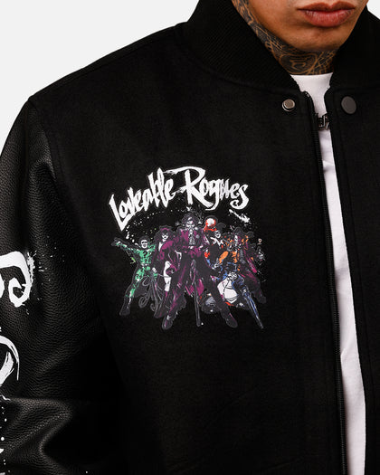 Freeze Max DC Batman Rogues 'Troublemakers' Varsity Jacket Black