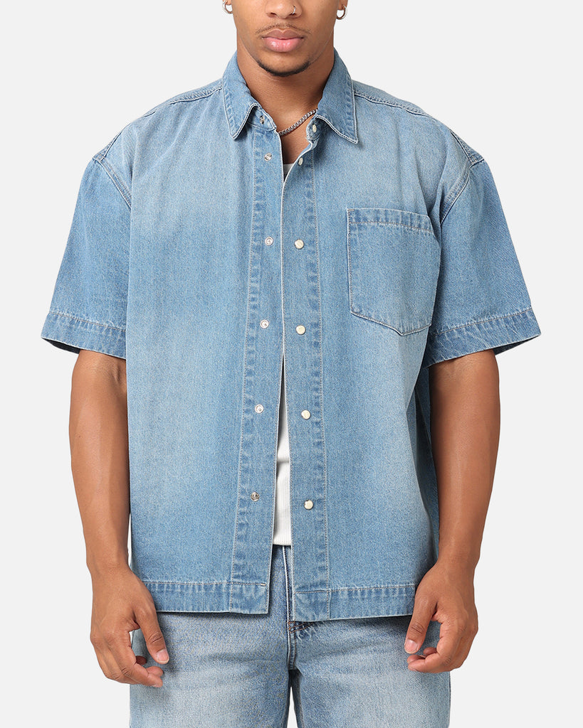 Saint Morta Boxy Denim Shirt Light Blue Denim | Culture Kings