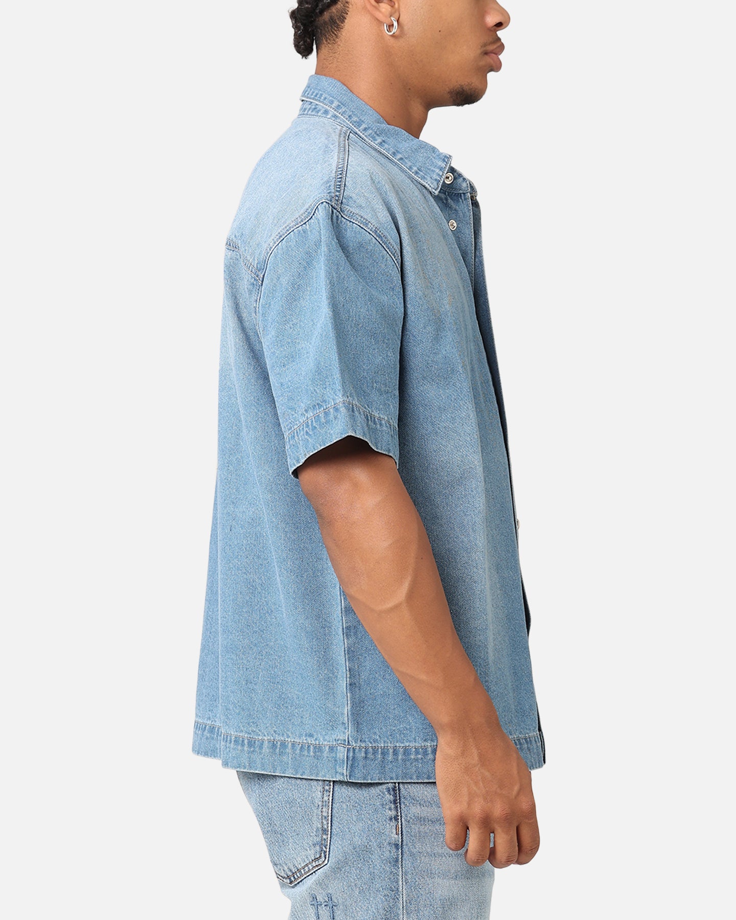 Saint Morta Boxy Denim Shirt Light Blue Denim | Culture Kings