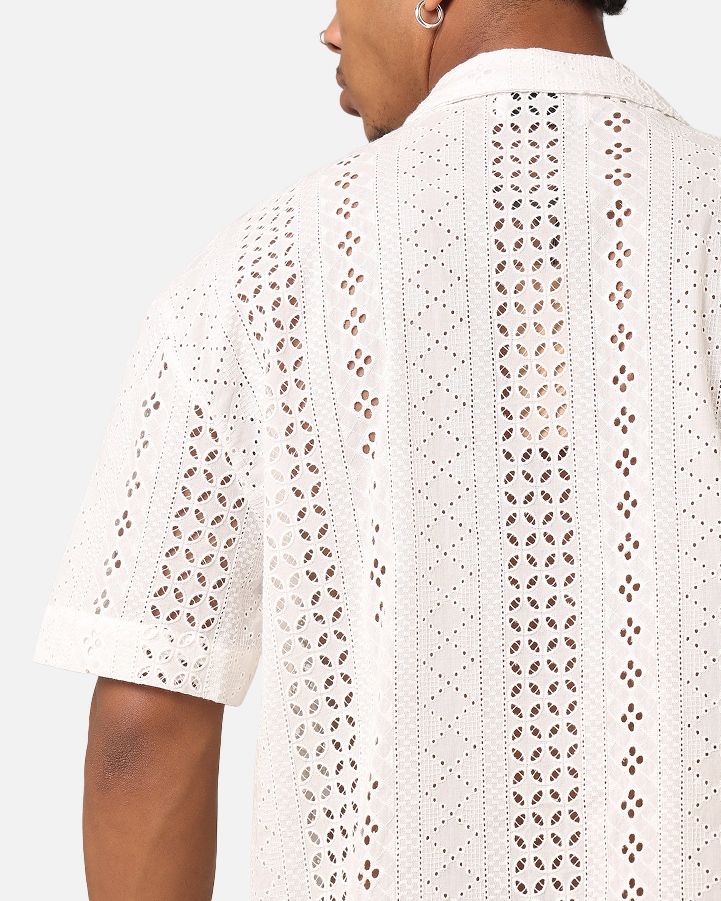 Saint Morta Crochet Button Up Shirt Off White | Culture Kings