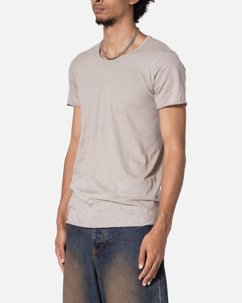 MNML Sheer Knit Bias Cut T-Shirt Bone