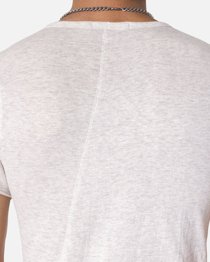 MNML Sheer Knit Bias Cut T-Shirt Grey