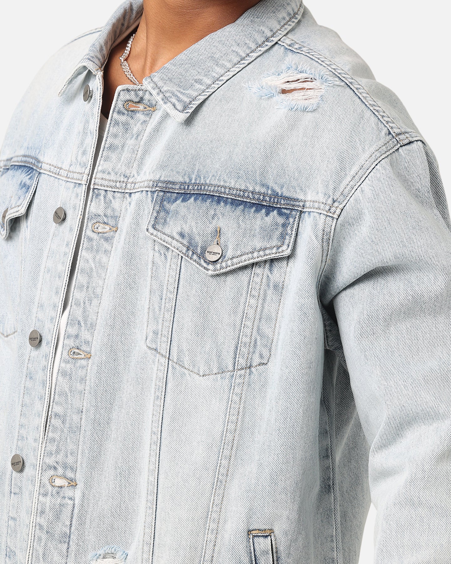 Saint Morta Denim Trucker Jacket Light Blue Denim | Culture Kings