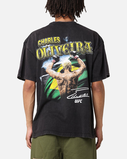 UFC By Culture Kings Charles Oliveira Signature Vintage T-Shirt Black Acidwash