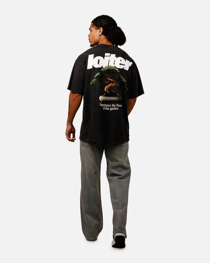 Loiter Bonsai T-Shirt Black Acidwash