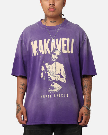Tupac Makaveli Sunfade T-Shirt Sun Washed Blue