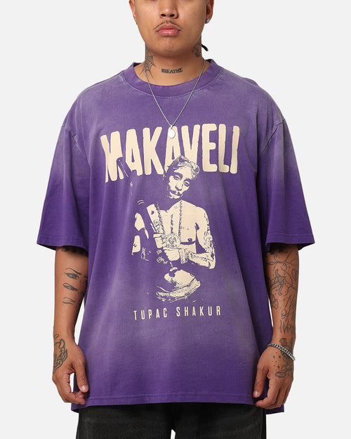 Tupac Makaveli Sunfade T-Shirt Sun Washed Blue