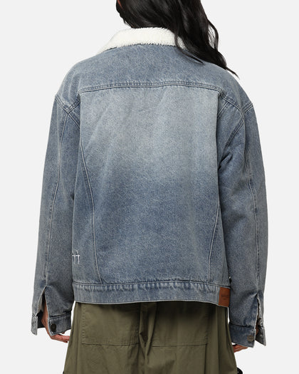 Saint Morta Sherpa Boxy Denim Jacket Dirty Denim