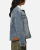 Saint Morta Sherpa Boxy Denim Jacket Dirty Denim