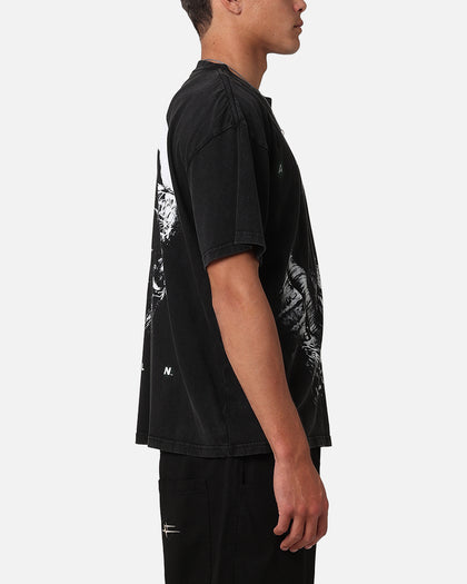 Goat Crew Alien Horror Vintage T-Shirt Black Acidwash