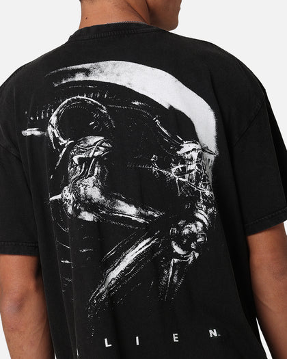 Goat Crew Alien Horror Vintage T-Shirt Black Acidwash