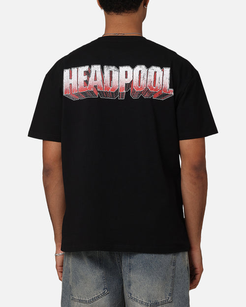 Goat Crew Marvel Deadpool Headpool Vintage T-Shirt Black Acidwash