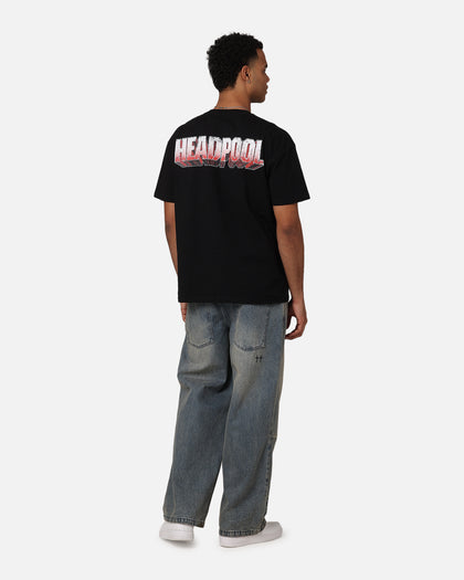 Goat Crew Marvel Deadpool Headpool Vintage T-Shirt Black Acidwash