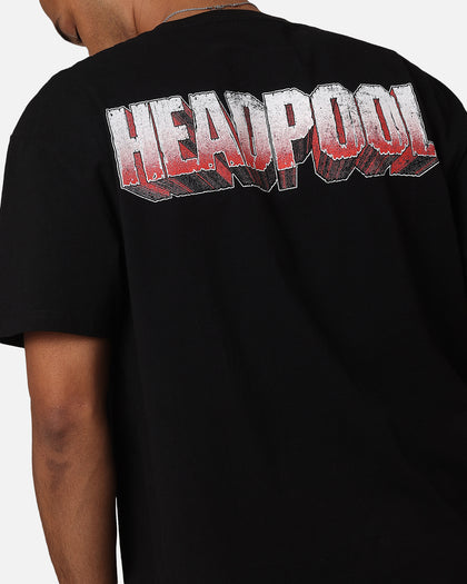 Goat Crew Marvel Deadpool Headpool Vintage T-Shirt Black Acidwash