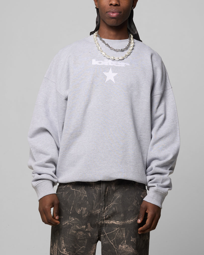 Loiter Premium Essentials Crewneck Grey Marle | Culture Kings