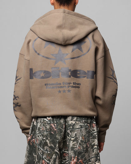 Loiter Solar Zip Hoodie Brown